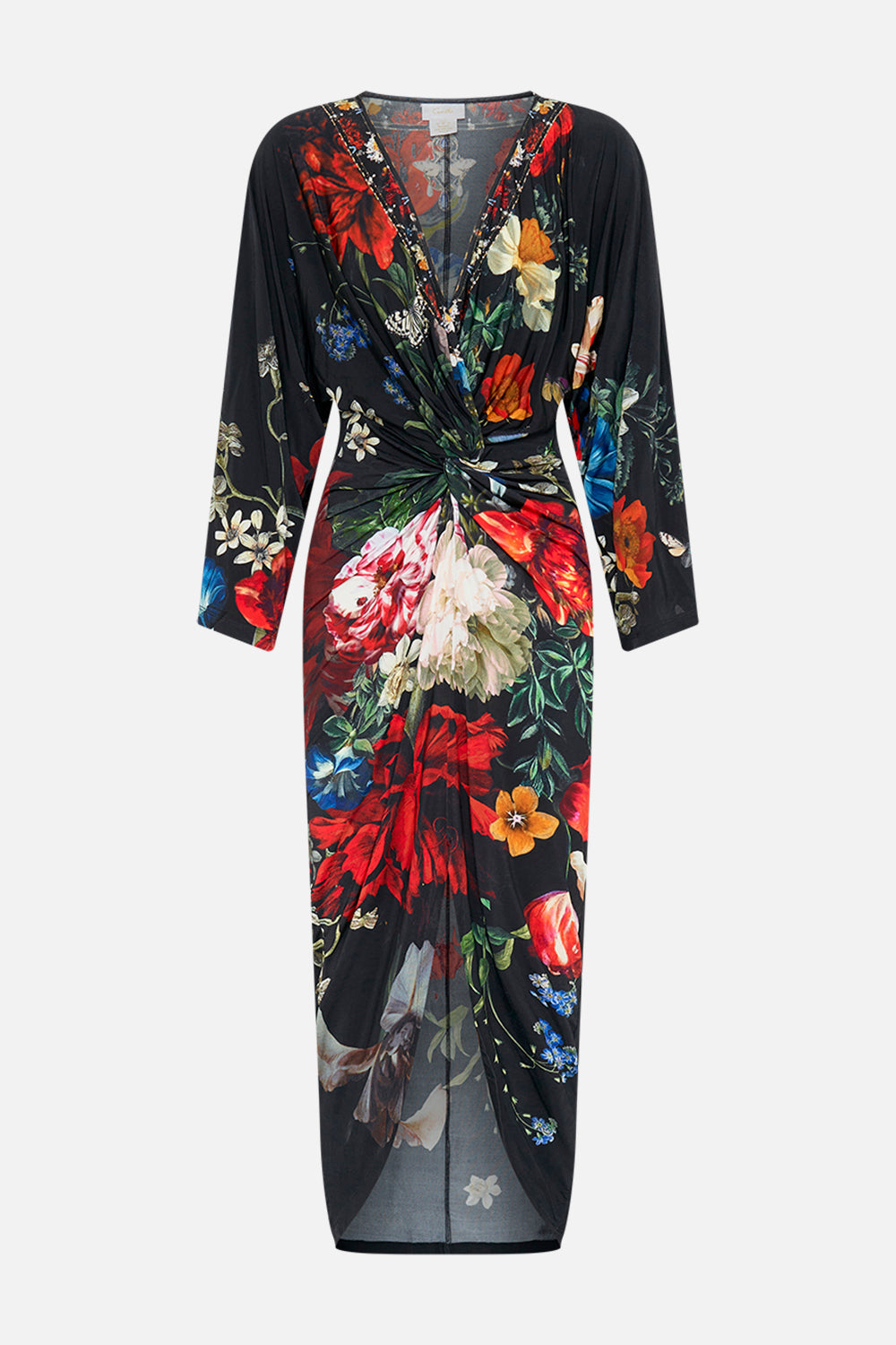 CAMILLA black floral print maxi dress in A Still Life print