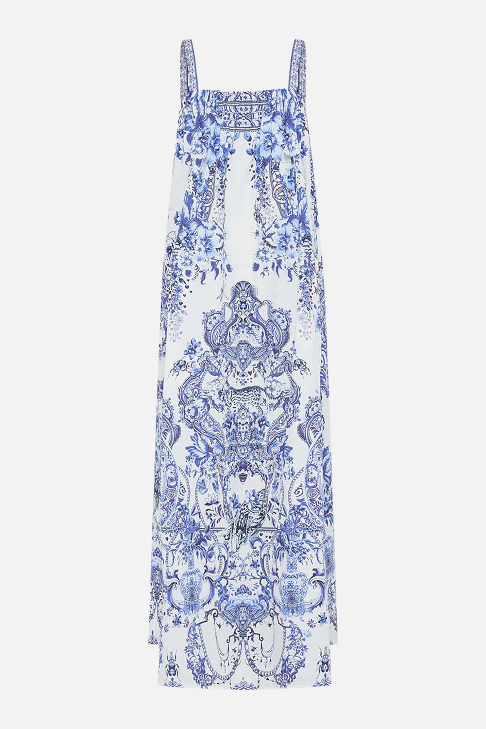 CAMILLA blue and white sun dress in Glaze and Graze print