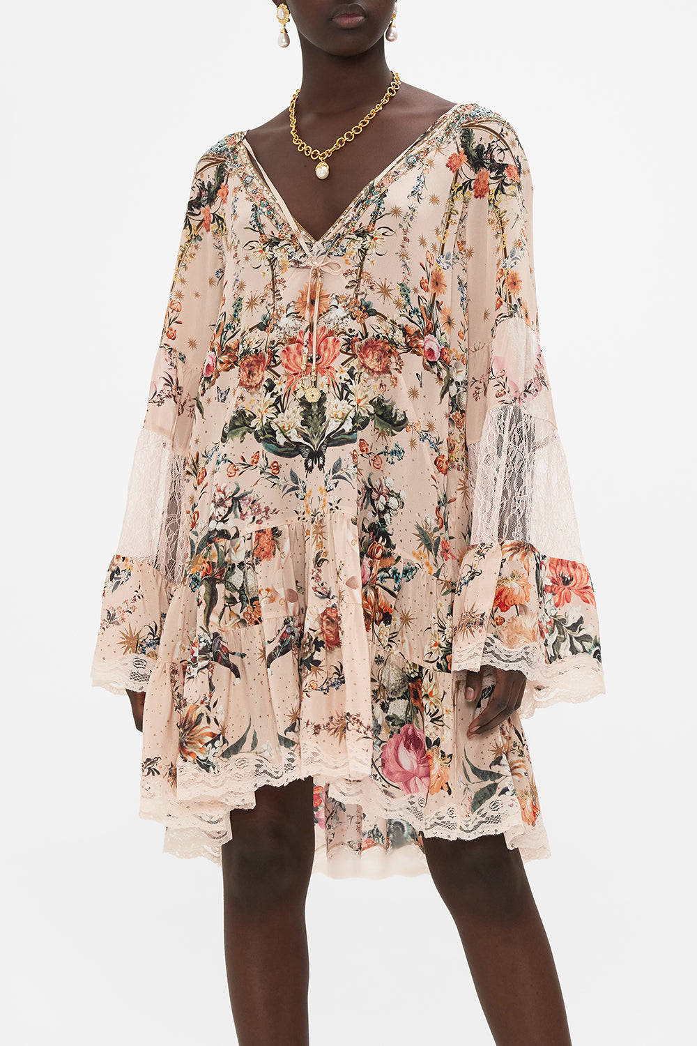 CAMILLA a line dress in Rose Garden Revolution print