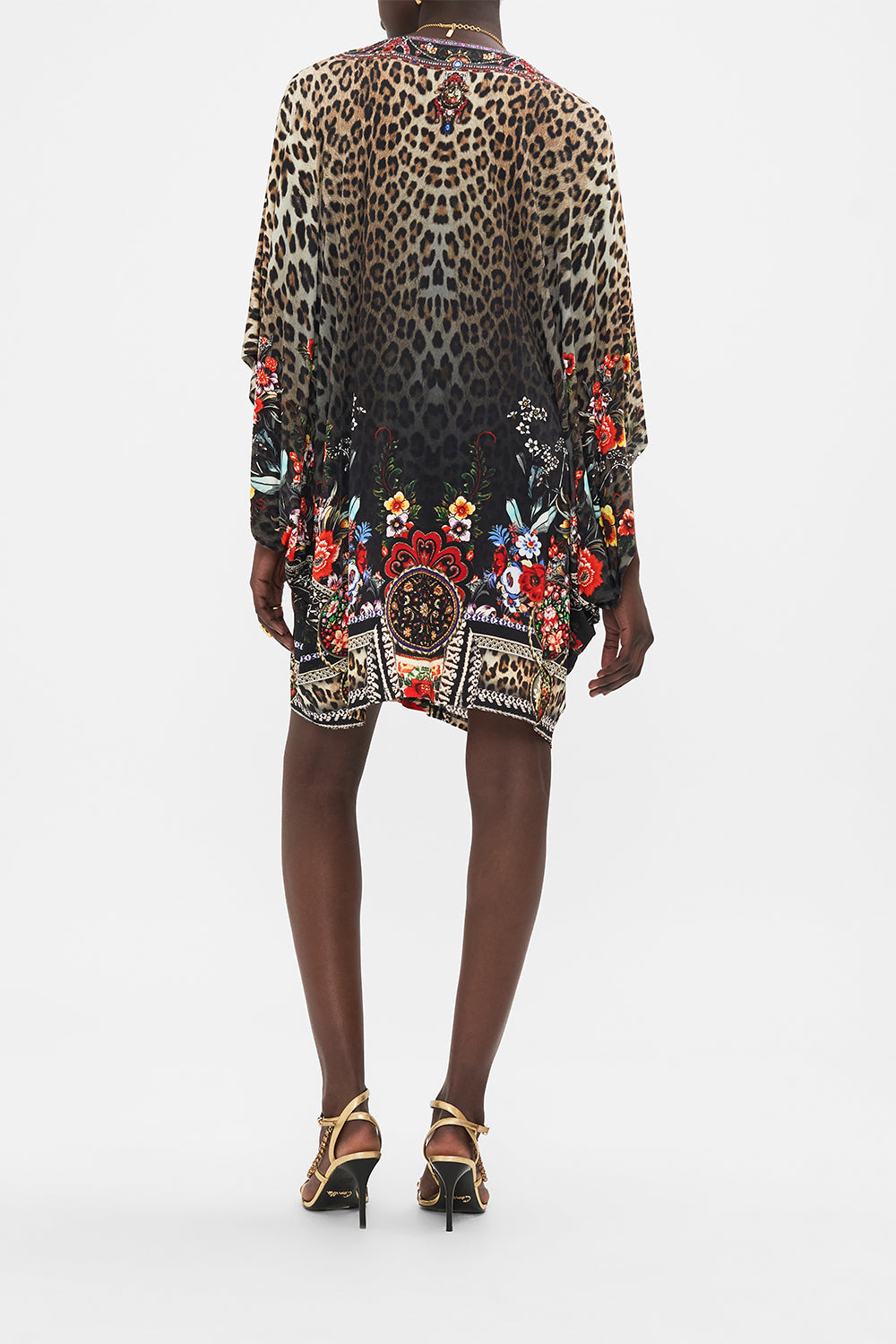 CAMILLA black floral print batwing top in Volendamn Dolls pirnt