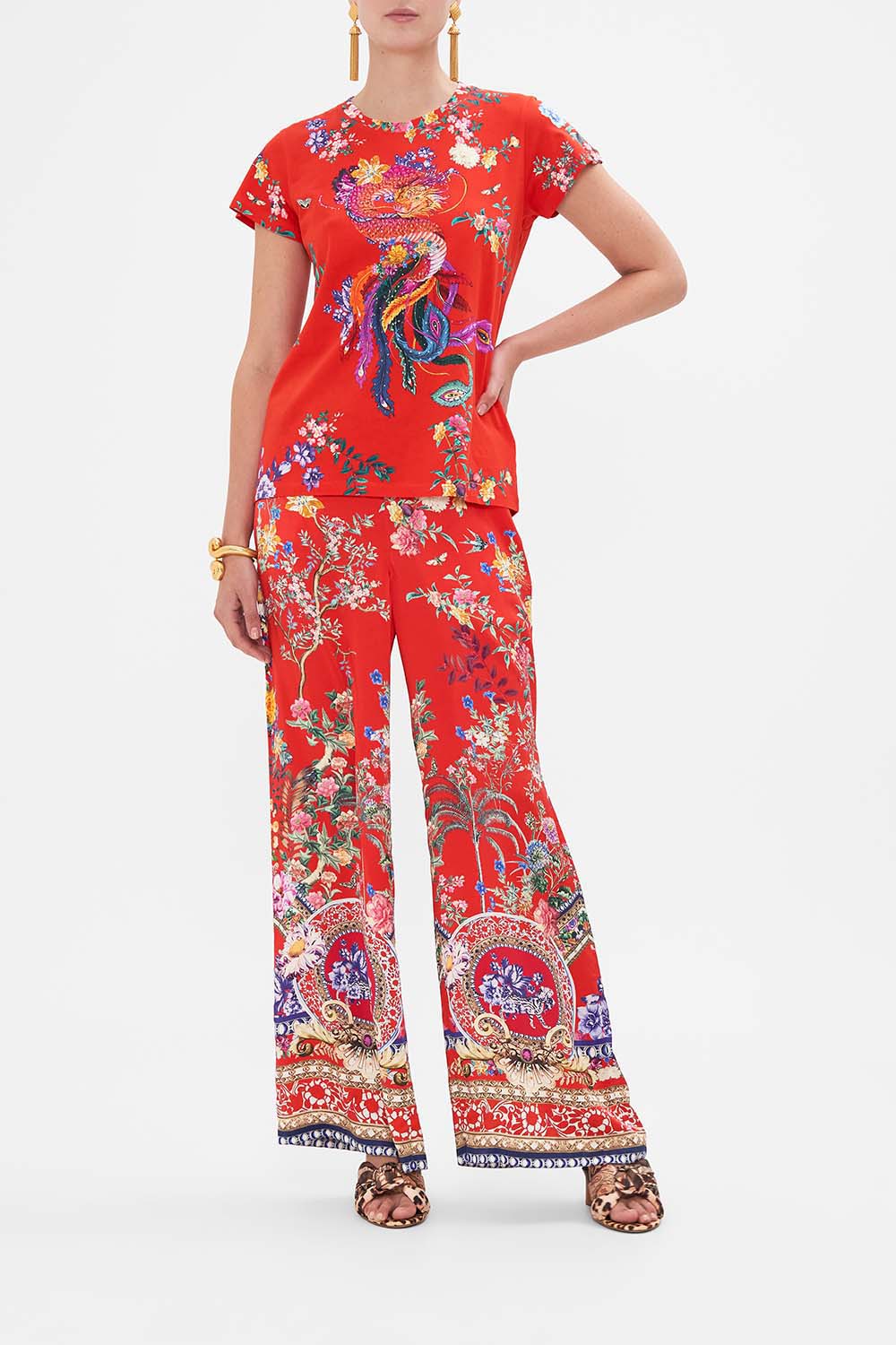 CAMILLA floral print t shirt in The Summer Palace print