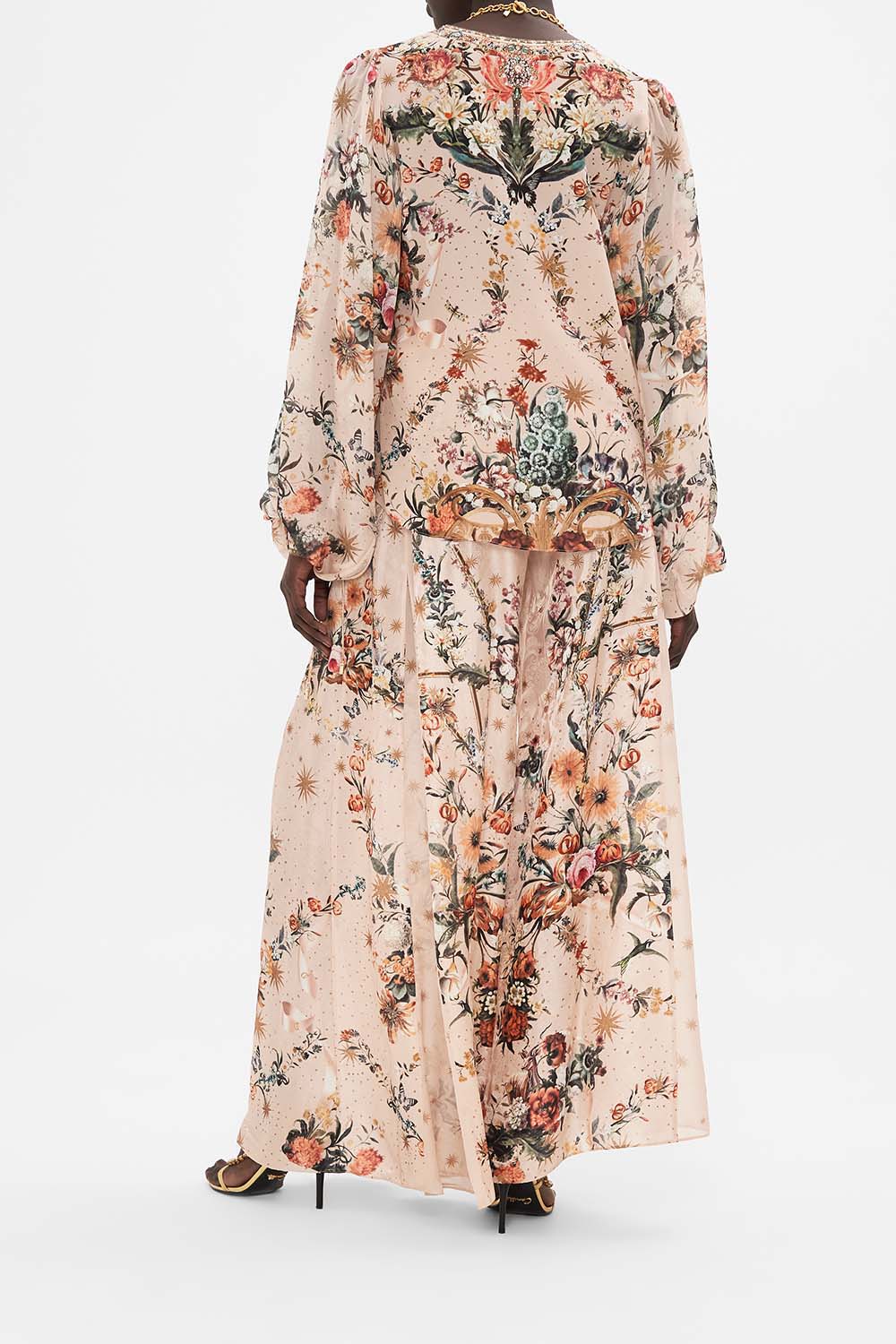 CAMILLA silk blouse in Rose Garden Revolution print