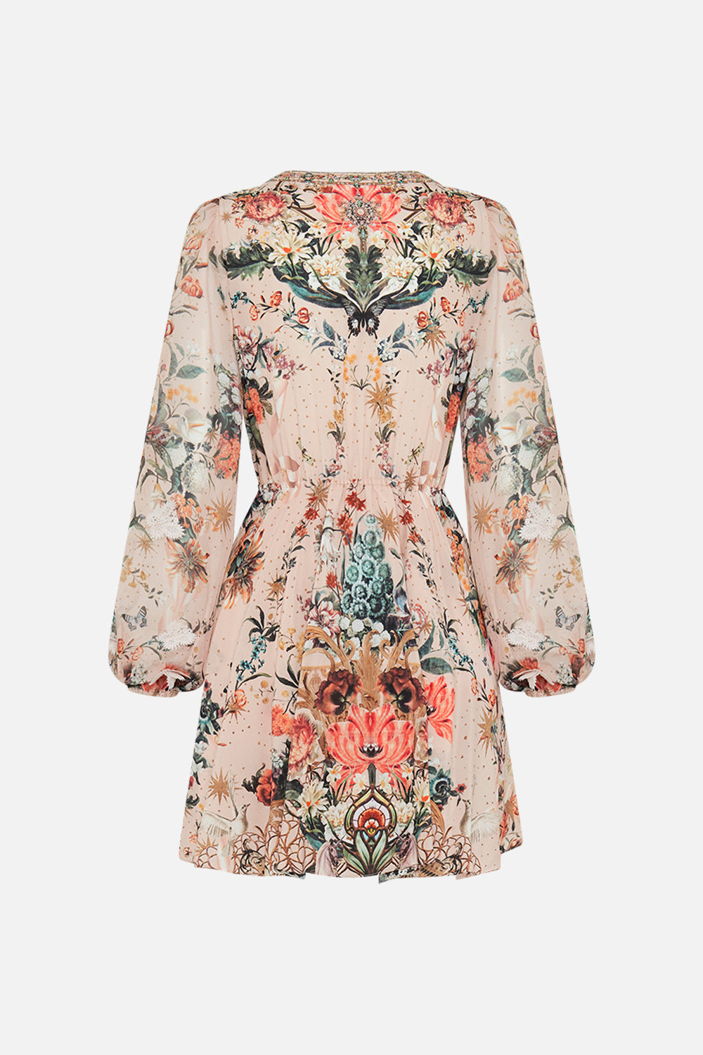 CAMILLA silk wrap dress in Rose Garden Revolution print
