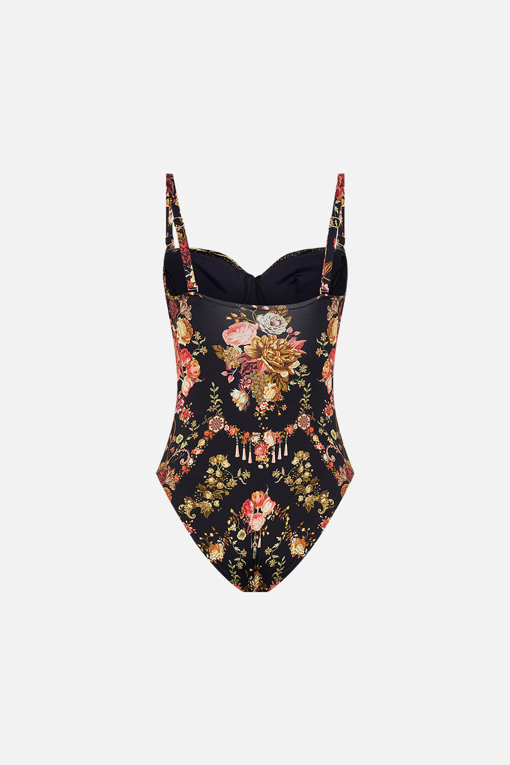 CAMILLA floral ruched cup underwire one piece in Stitched in Time
