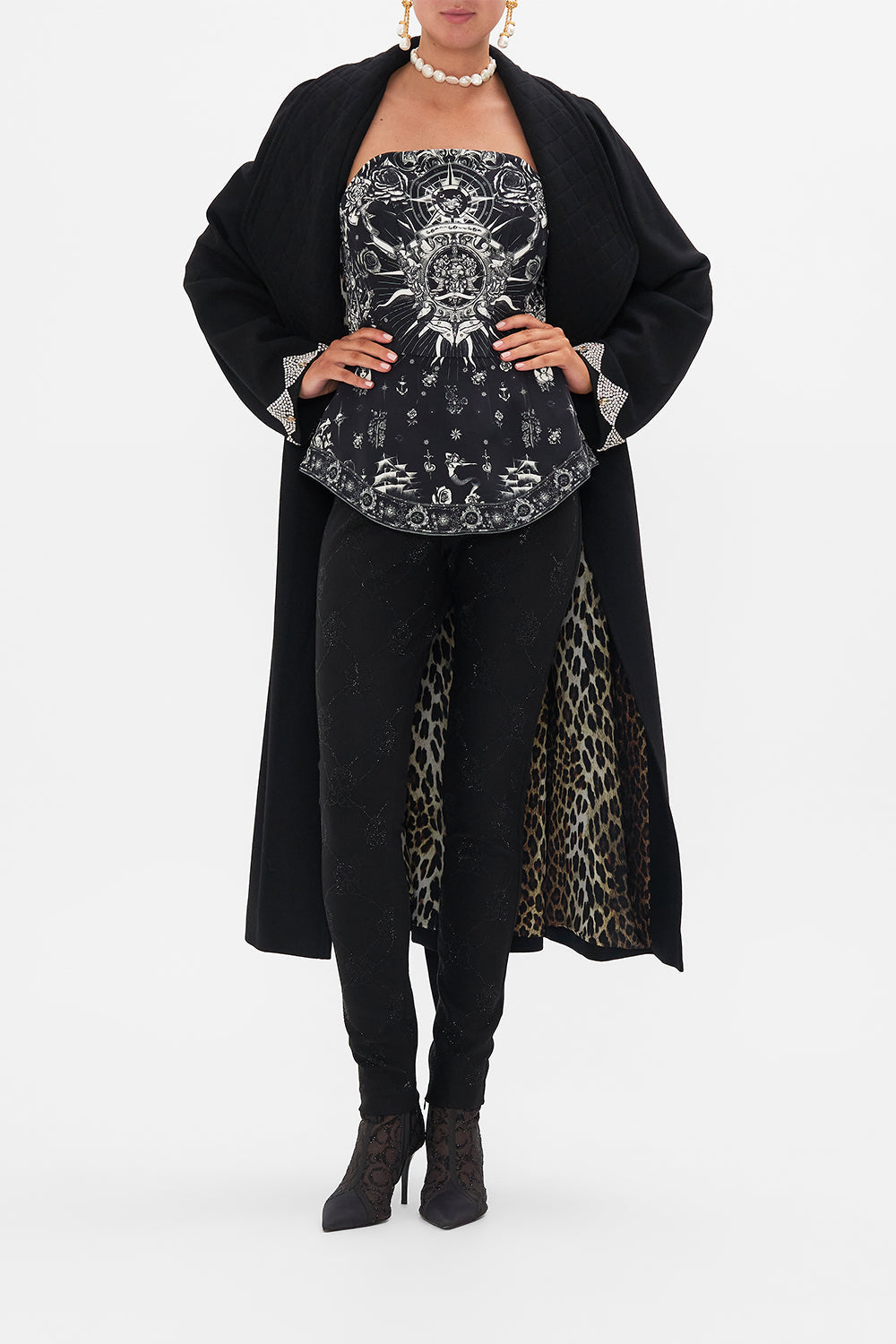 CURVED HEM ZIP DETAIL CORSET TALES OF TATTOO