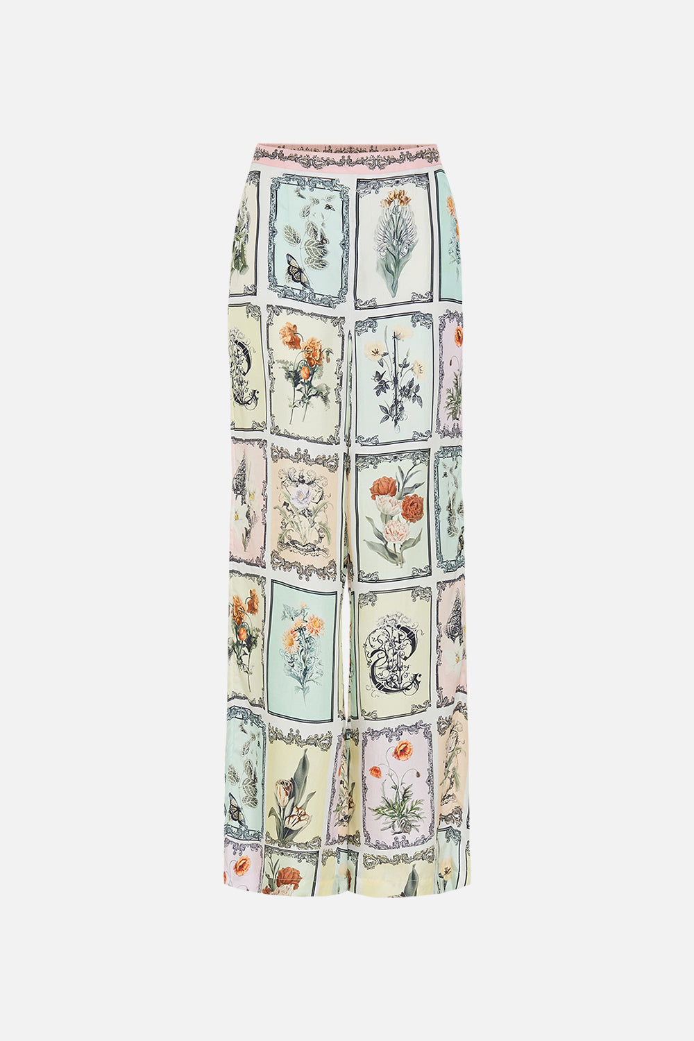 CAMILLA multi Minimal Wide Leg Pant in Long Live Letterpress