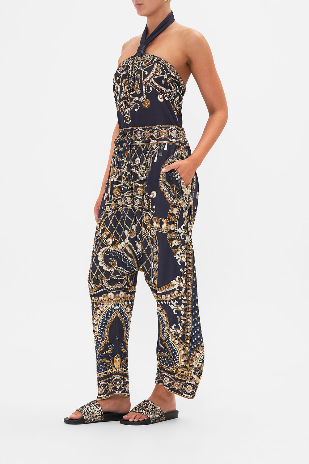 CAMILLA Jersey draped pant in Dance With The Duke print
