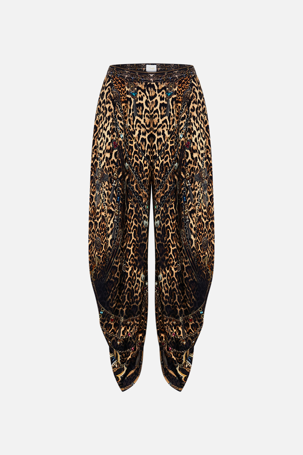 CAMILLA leopard split hem jersey pant in Amsterglam print.