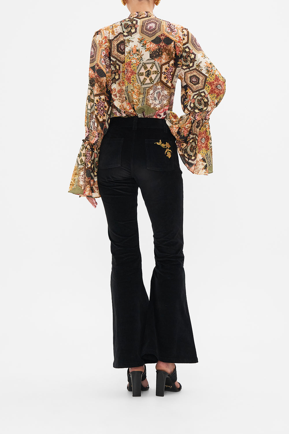 CAMILLA floral Eyelet Front Pant in Stitched in Time