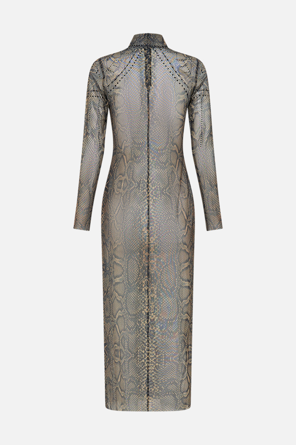 CAMILLA mesh dress in Nouveau Noir print