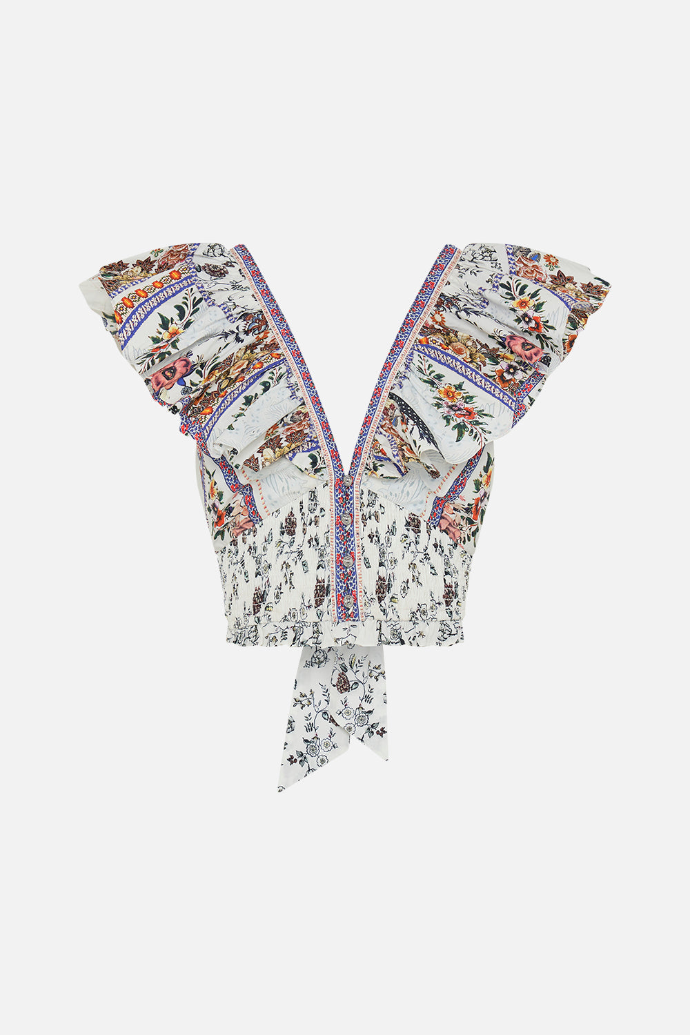 CAMILLA floral print top in My Folk Art Heart print