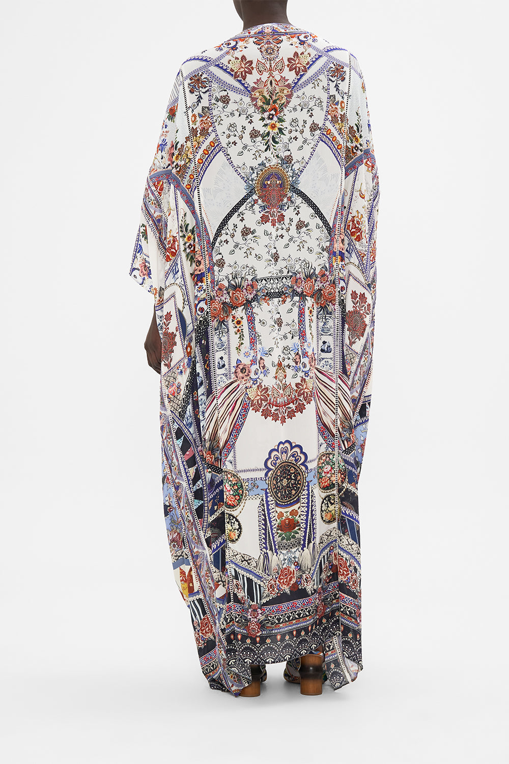 CAMILLA silk kaftan in My Folk Art Heart print