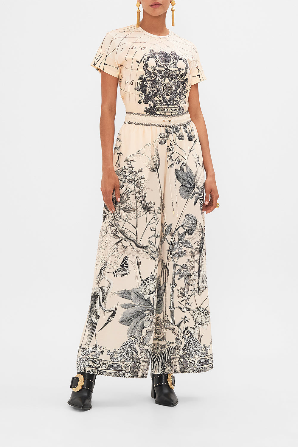 CAMILLA Black Straight Leg Pant in Etched into Eternity