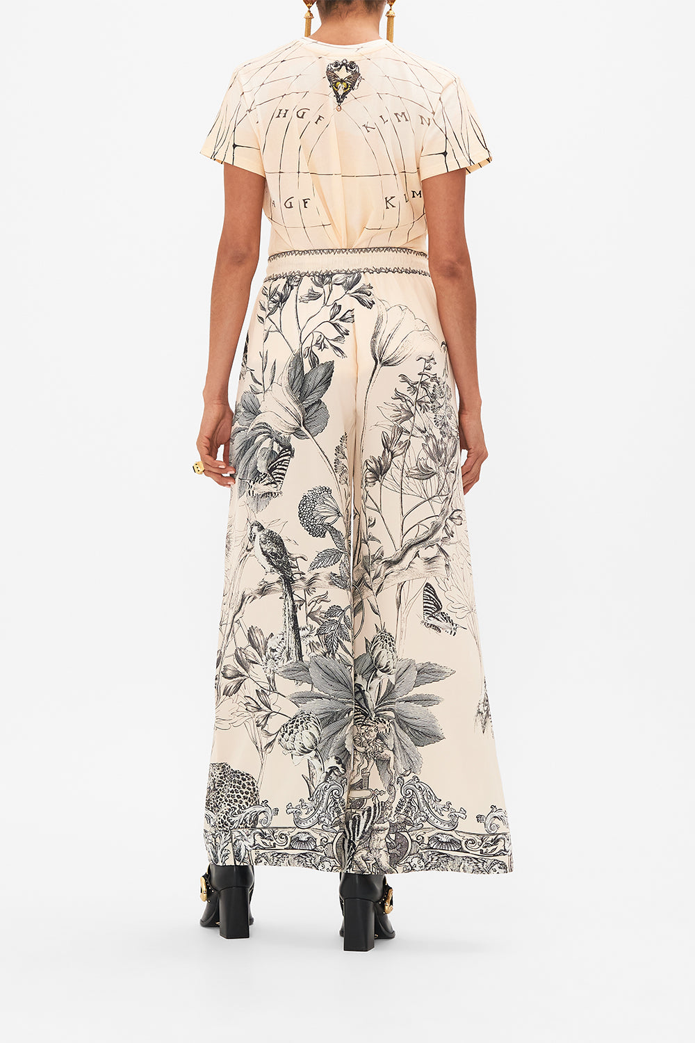 CAMILLA Black Straight Leg Pant in Etched into Eternity