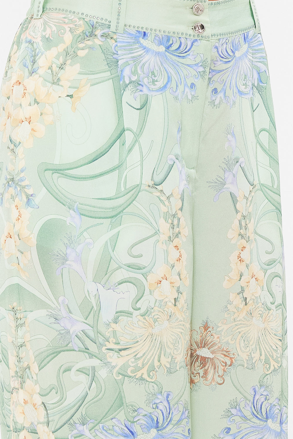 CAMILLA Floral Wide Leg Waisted Pant in Dreaming in Dutch print