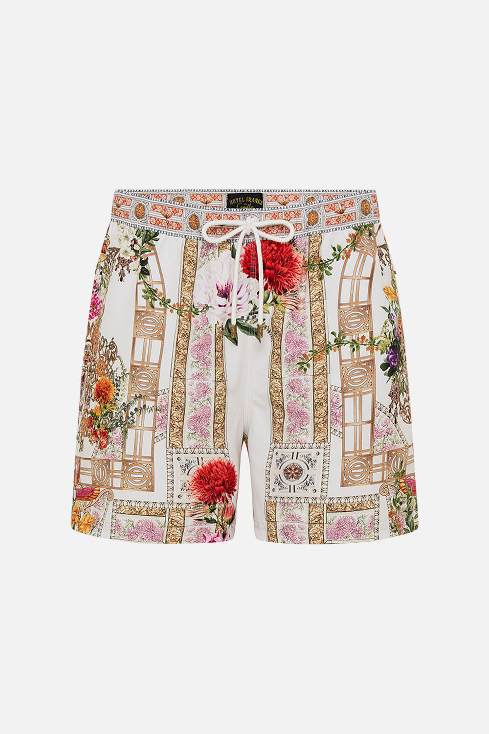 CAMILLA Mid length boardshort in Egyptian rose print.