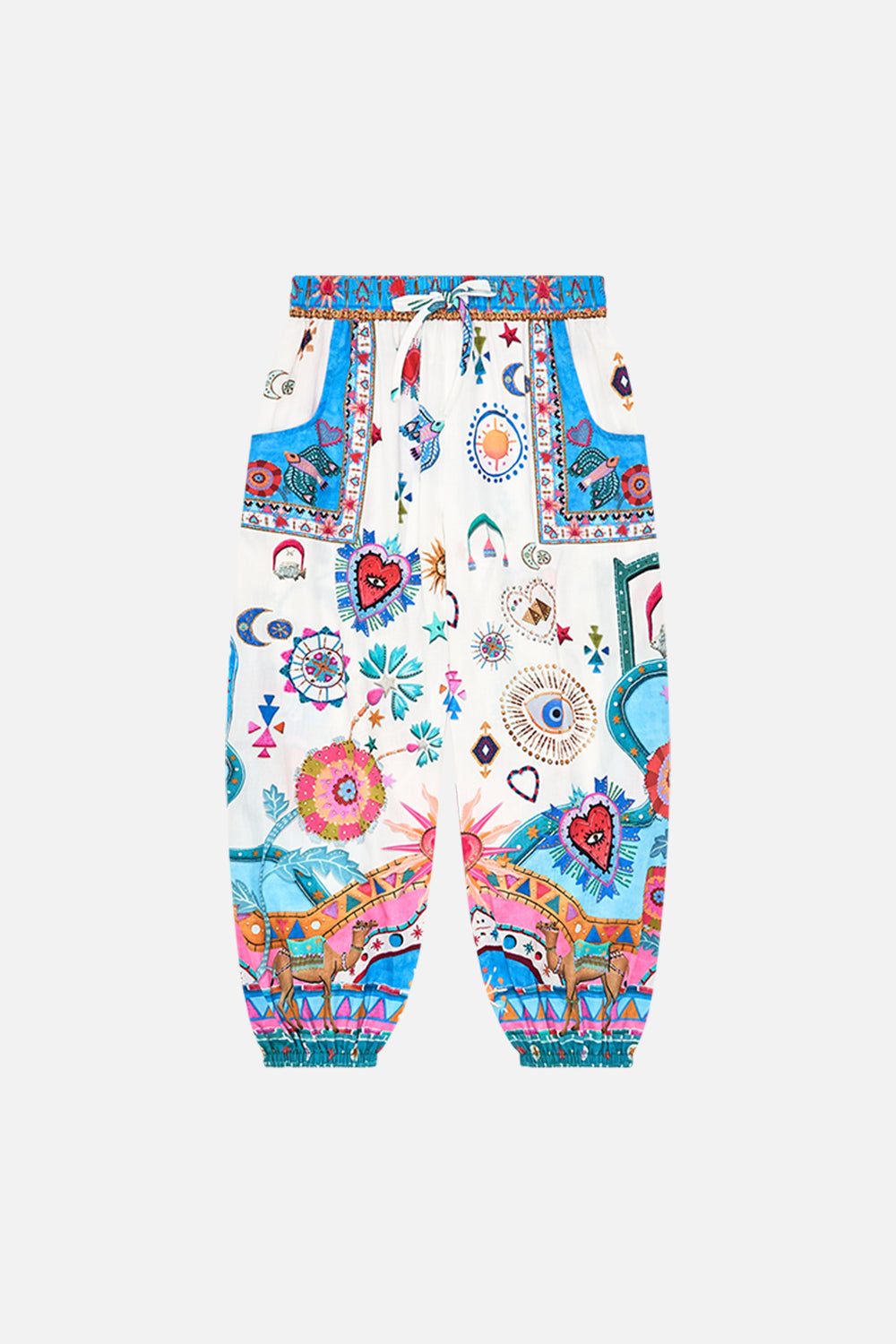 KIDS RELAXED BEACH PANT WITH POCKETS 4-10 RAINBOW ROADS
