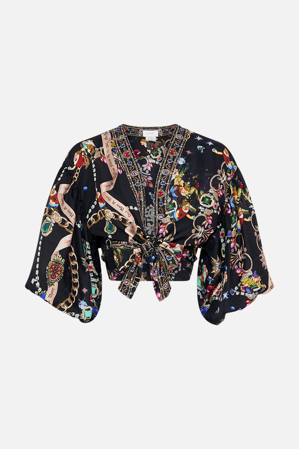 Disney CAMILLA puff sleeve top in Happily Ever After print