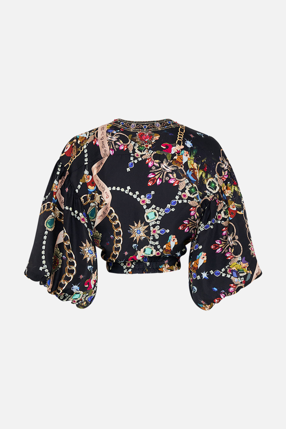 Disney CAMILLA puff sleeve top in Happily Ever After print