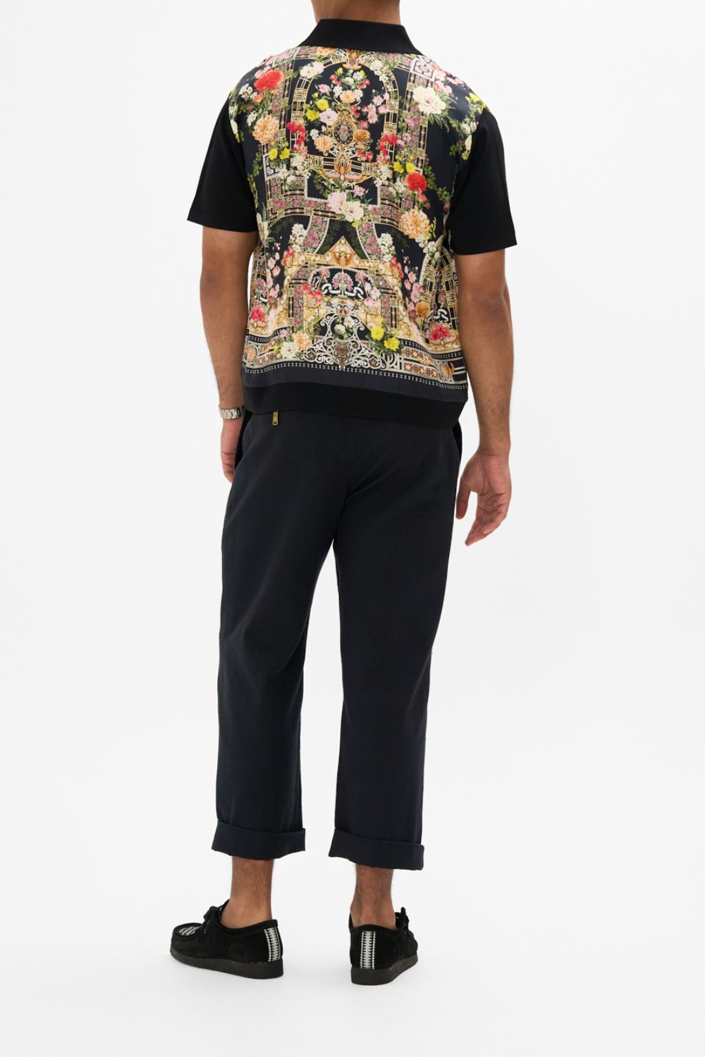 CAMILLA Knit Sleeve Shirt in Adorned in Alexandria print