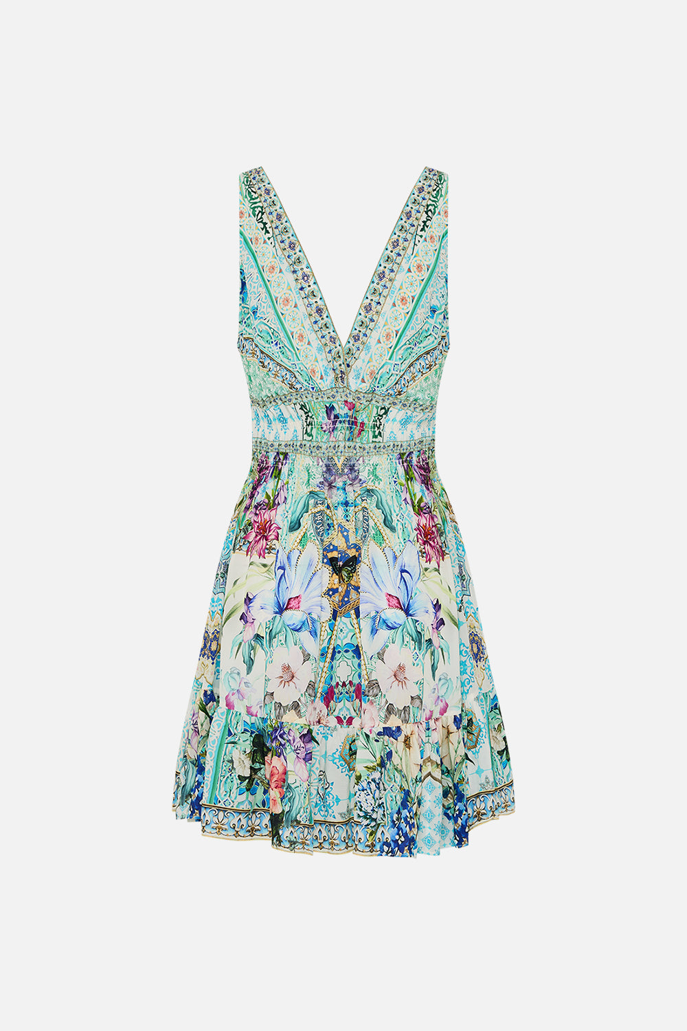 SHIRRED WAIST DETAIL MINI DRESS SUNRISE IN SINTRA