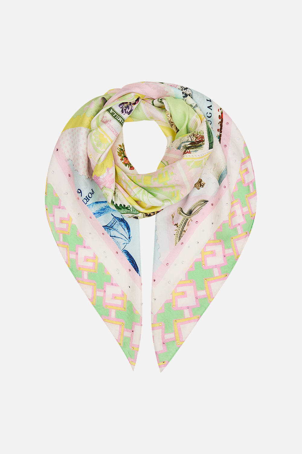 LARGE SQUARE SCARF WITH LOVE FROM LISBON