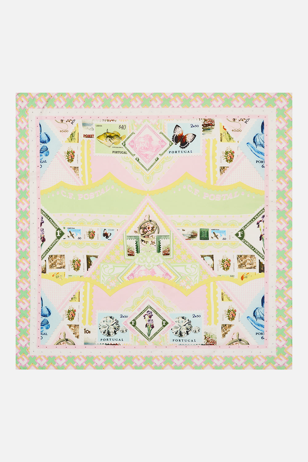 LARGE SQUARE SCARF WITH LOVE FROM LISBON