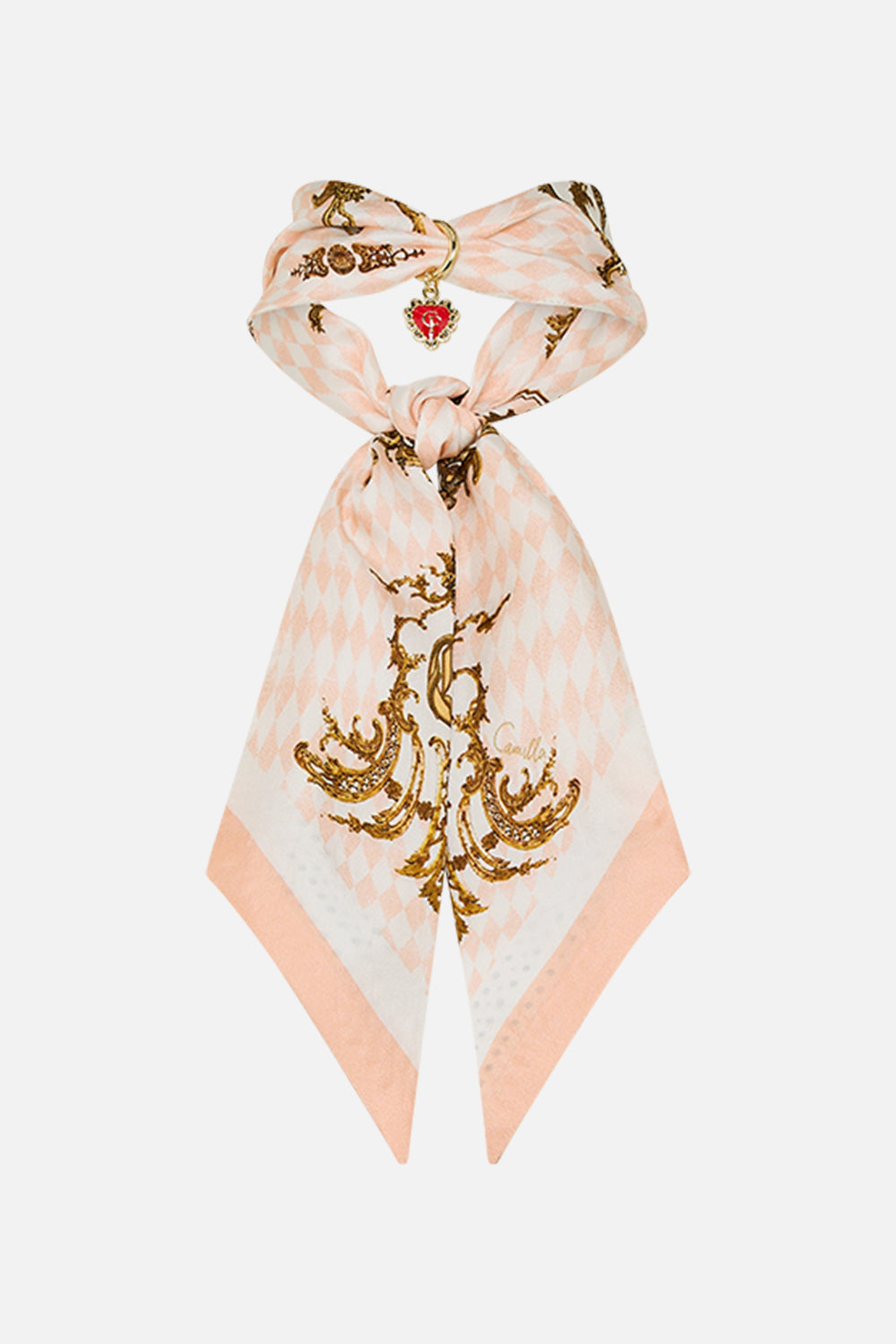 SKINNY NECK SCARF WITH TRINKET THE QUEENS QUARTERS
