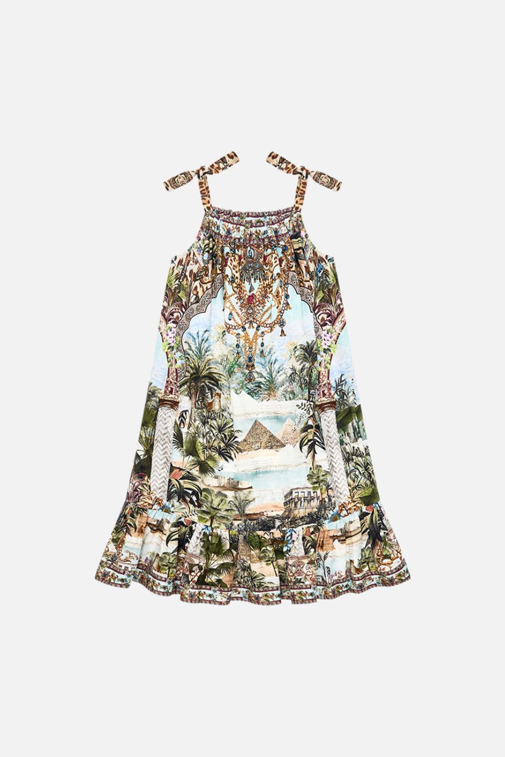Milla By CAMILLA Kids Drawstring Maxi Dress with Bows in Views of the Valley Print
