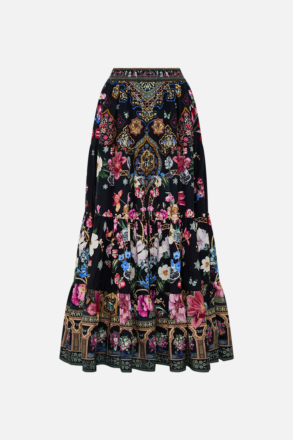 TIERED MAXI SKIRT MIDNIGHT IN MONSERRATE