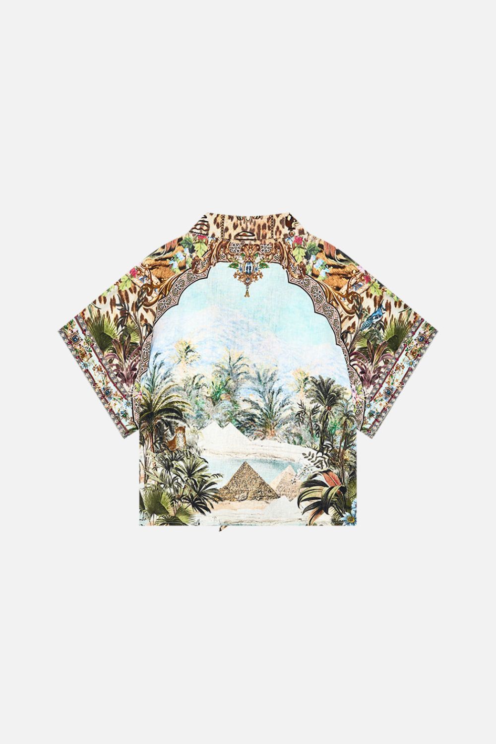 Milla By CAMILLA Kids Crop Tie Front Shirt in 12-14 Views of the Valley Print.