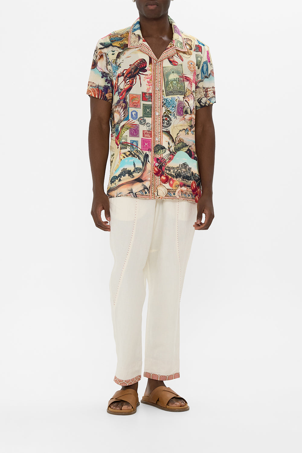 RELAXED PANELLED PANT WITH SILK BELT NOTES FROM THE ROAD