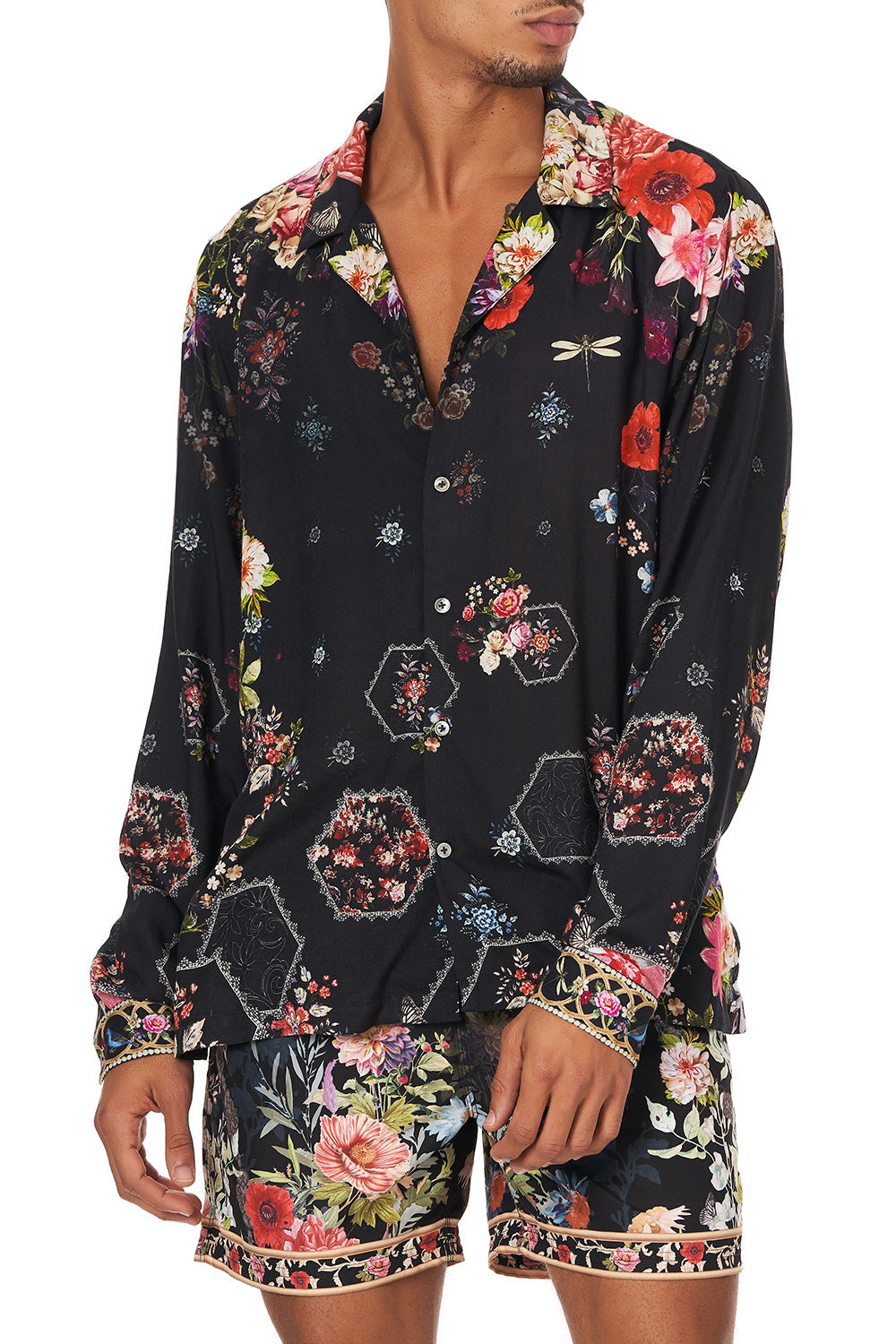 LONG SLEEVE CAMP COLLARED SHIRT HAMPTON HIVE