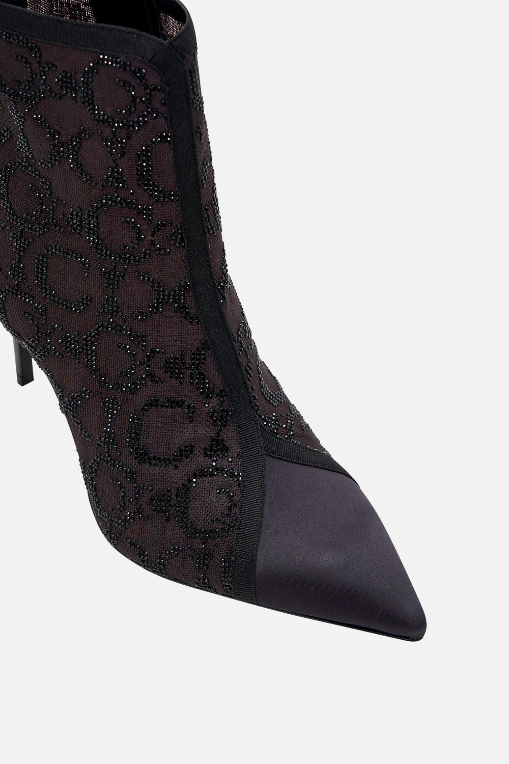 NATALIE HEEL MESH BOOT SOLID BLACK