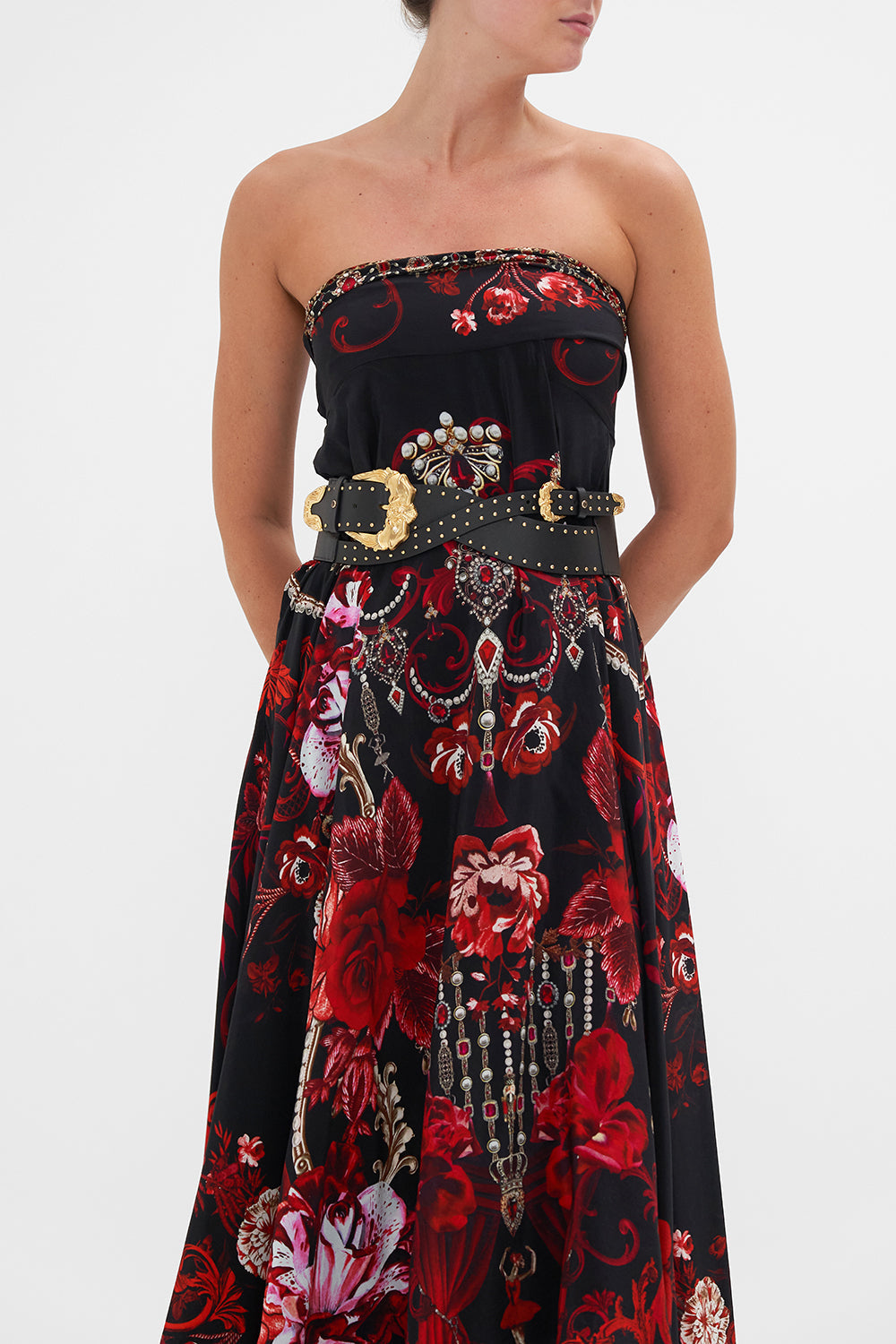 STUDDED BUCKLE BELT SOLID BLACK