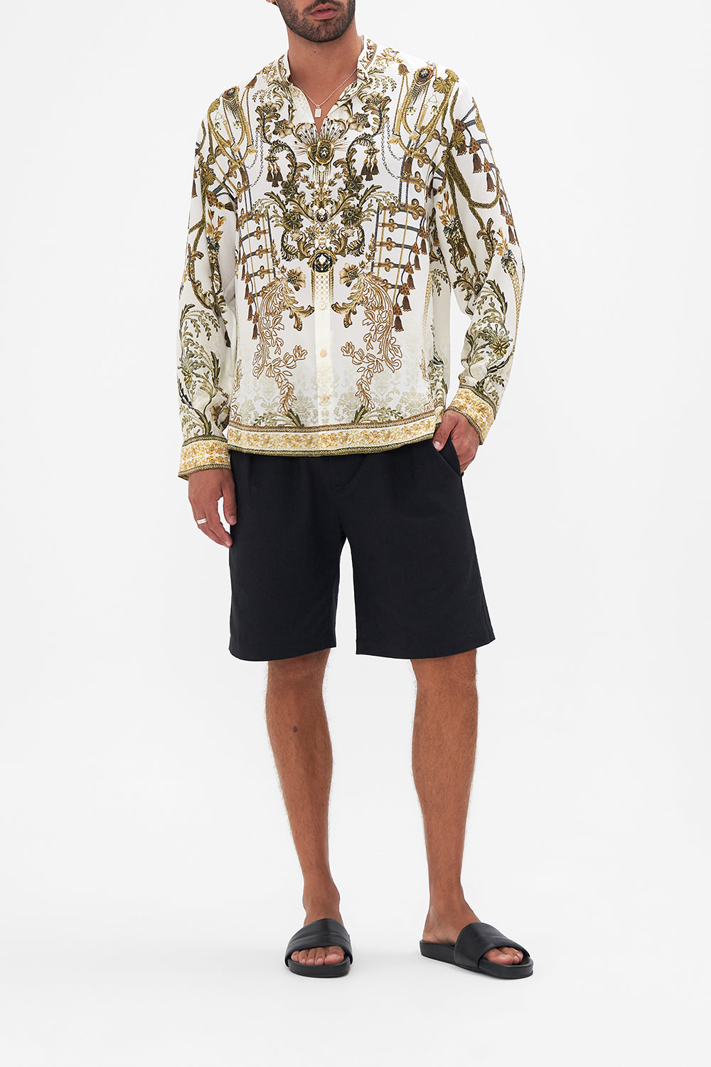 CAMILLA mens silk shirt in Road To Richesse print