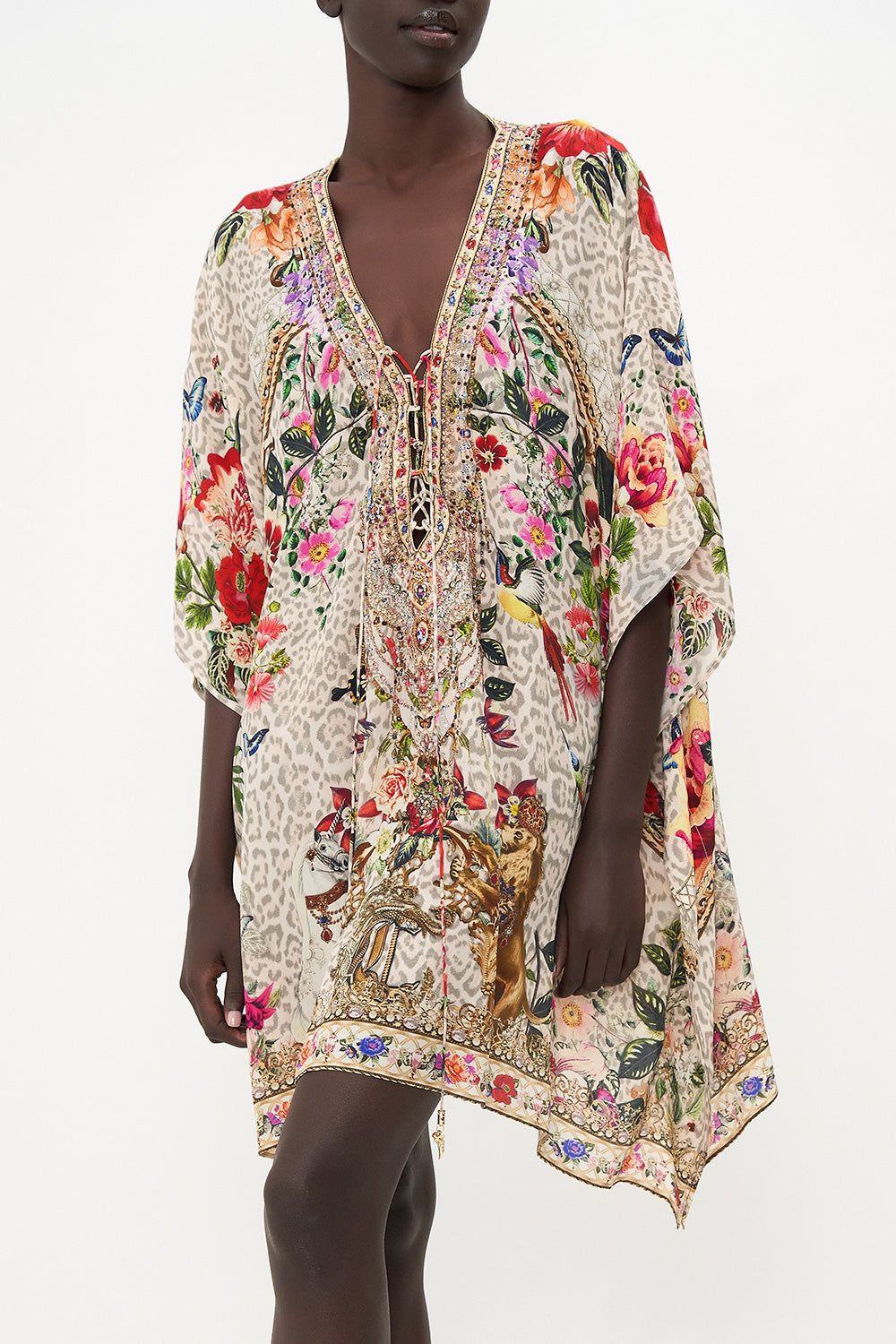 SHORT LACE UP KAFTAN LEOS BOUQUET