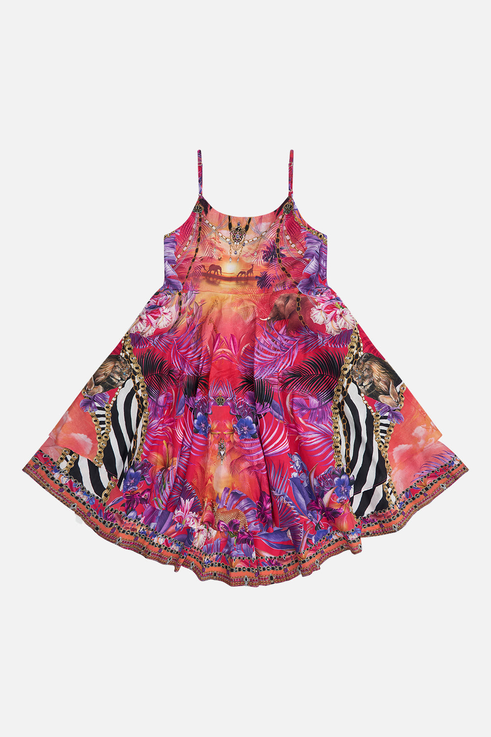 KIDS' ROUND NECK TIERED DRESS 4-10 WILD LOVING