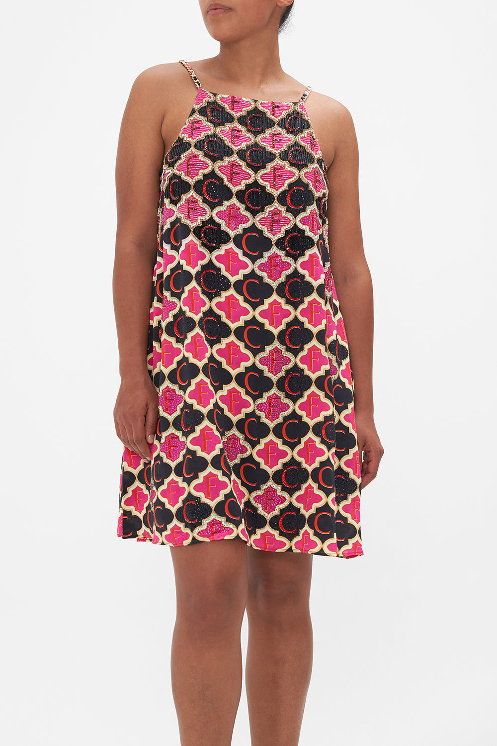 HIGH NECK LOW BACK SHIFT DRESS WILD AND RUNNING