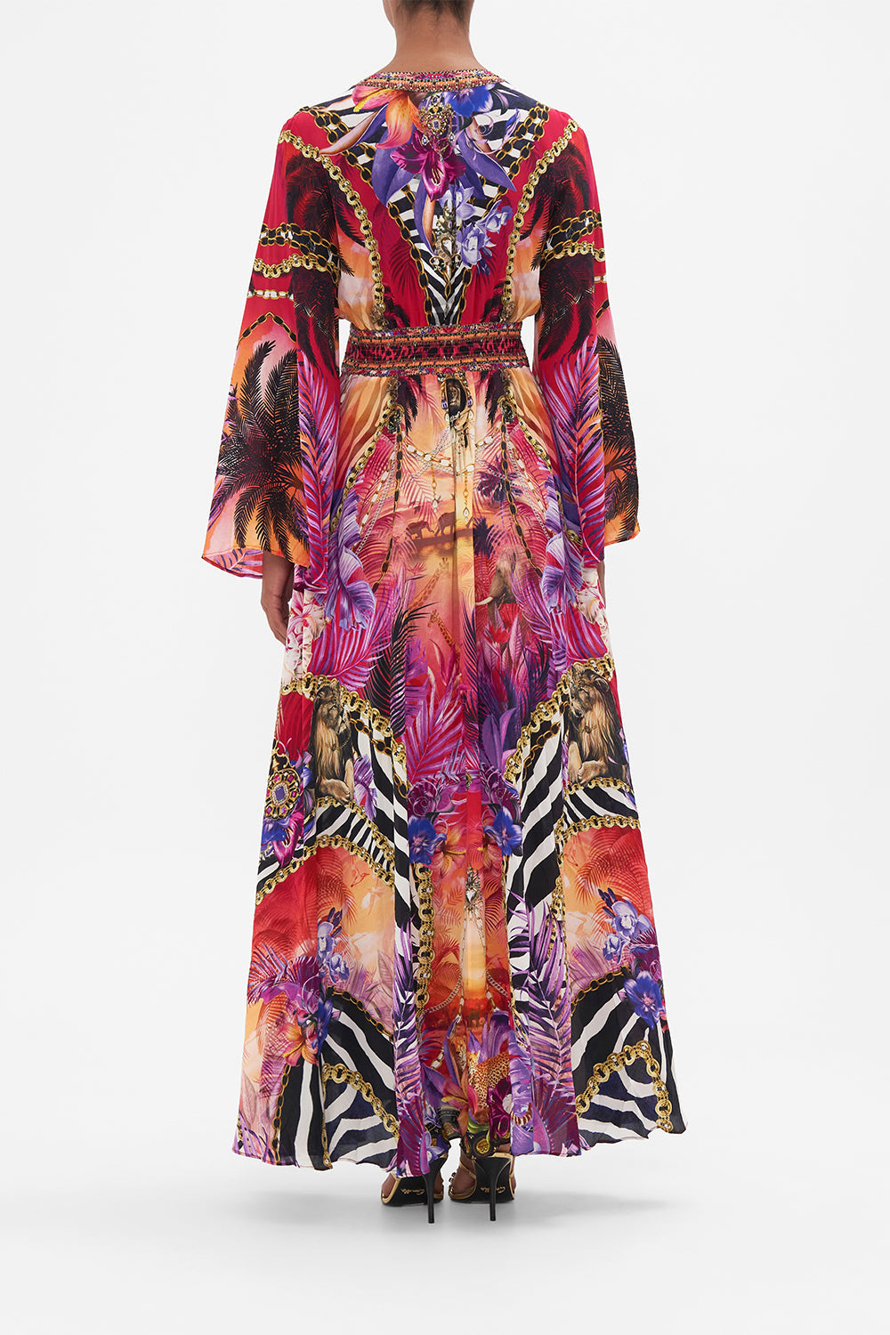 KIMONO SLEEVE DRESS WITH SHIRRING DETAIL WILD LOVING