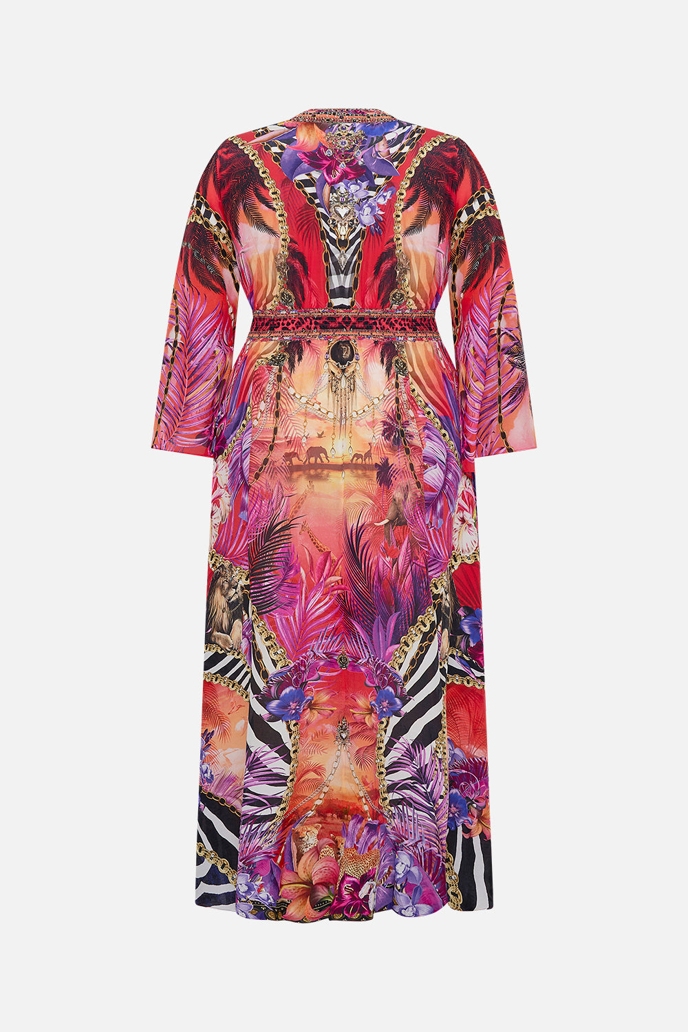 KIMONO SLEEVE DRESS WITH SHIRRING DETAIL WILD LOVING