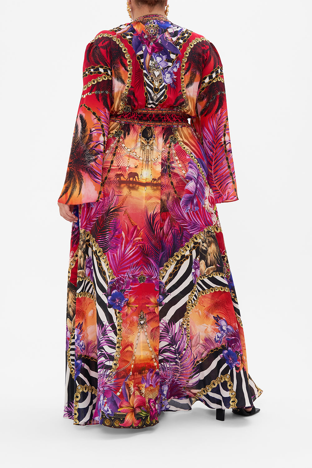 KIMONO SLEEVE DRESS WITH SHIRRING DETAIL WILD LOVING