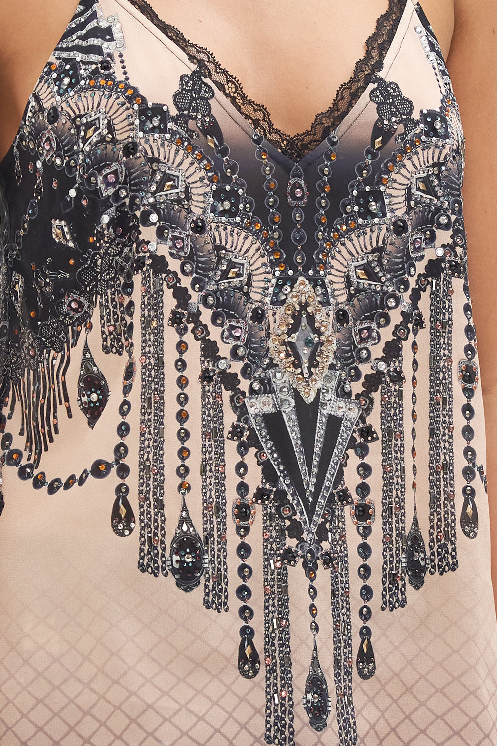 LACE TRIM CAMI CURTAIN CALL CHAOS