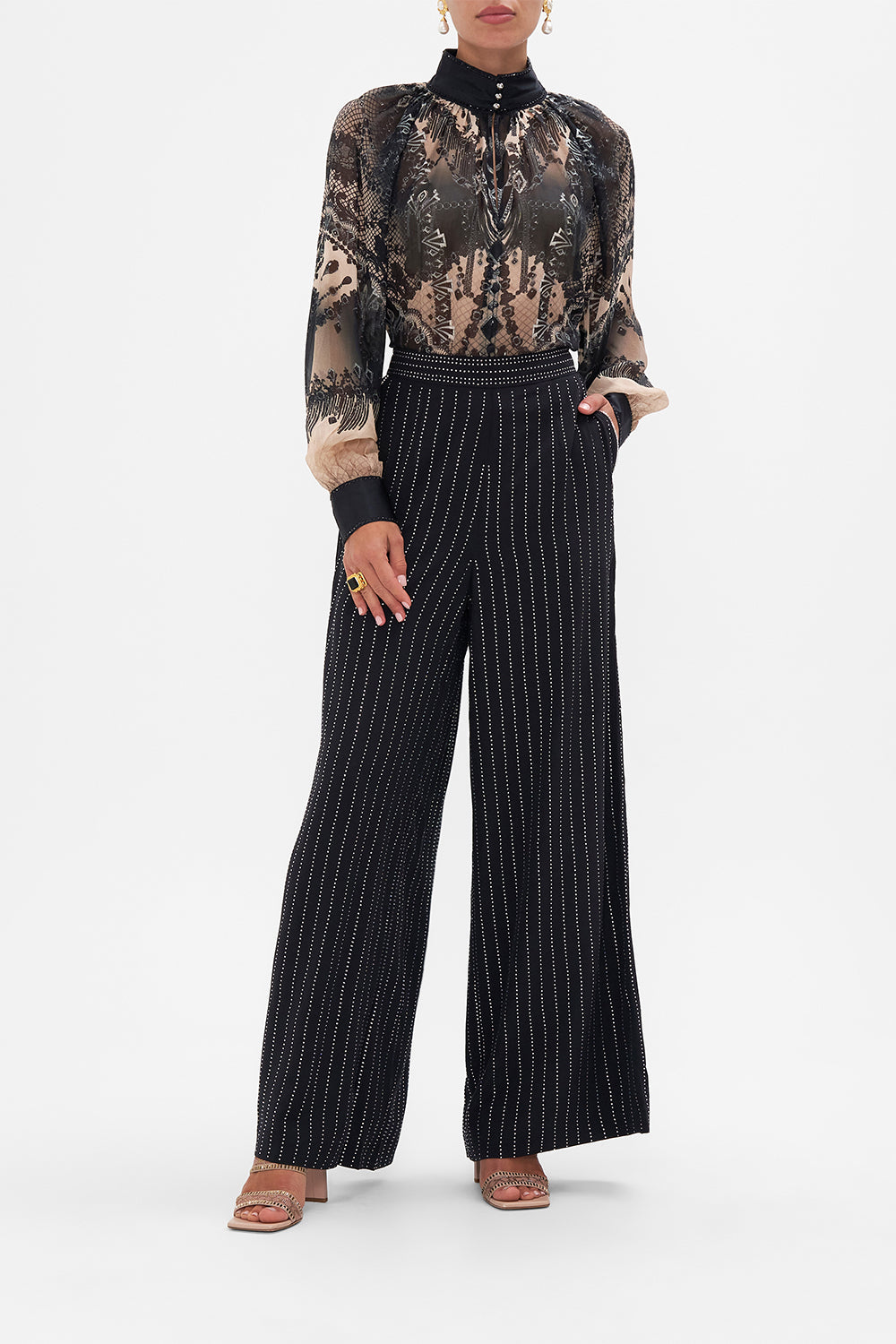 RAGLAN BUTTON UP SHIRT CURTAIN CALL CHAOS