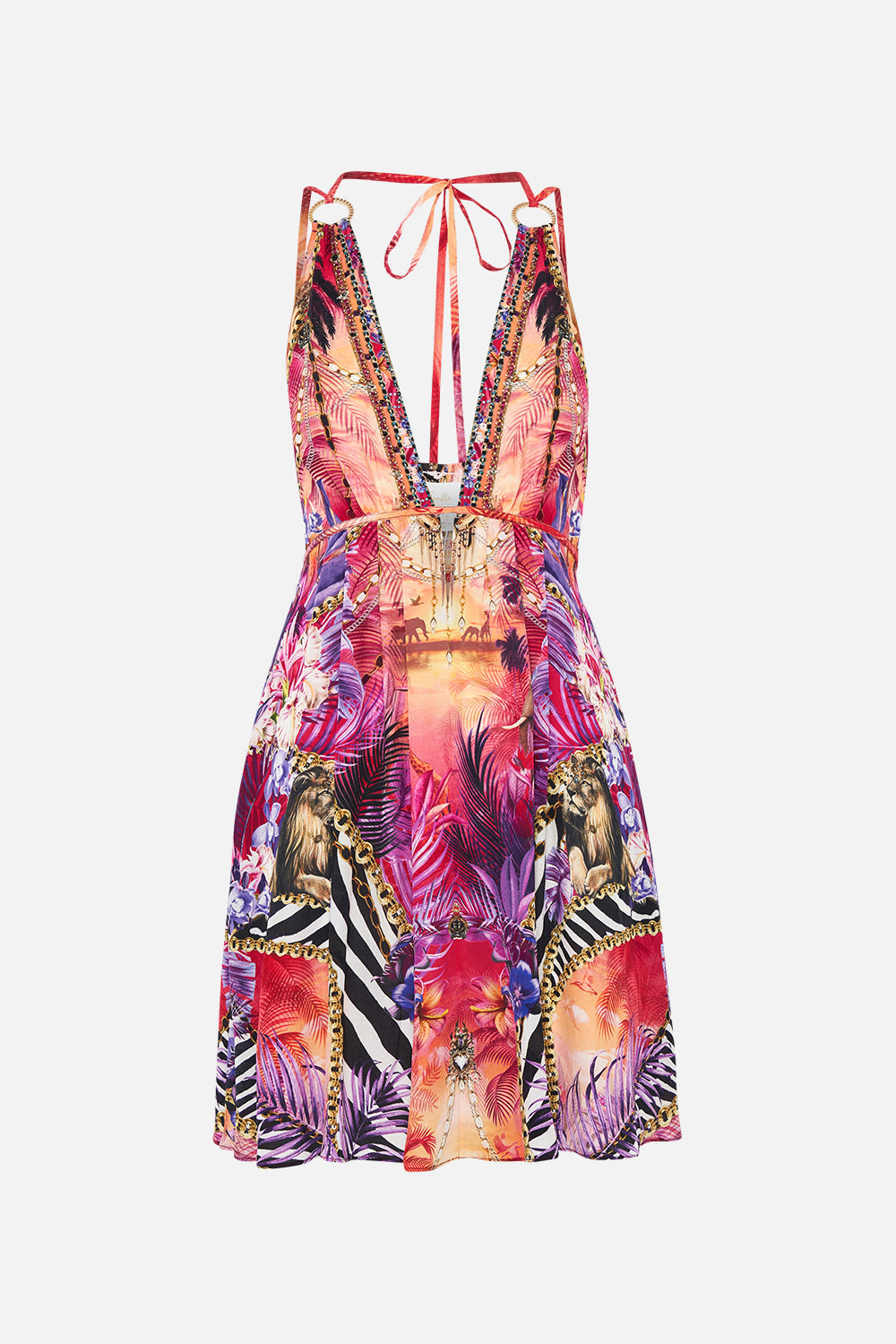 SHORT FLARED DRESS WITH HARDWARE WILD LOVING