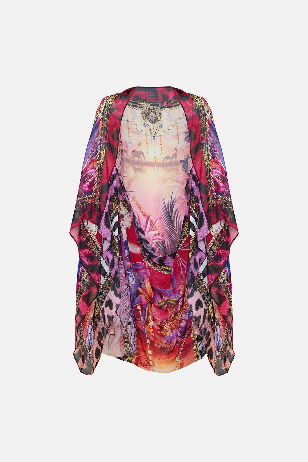Product view of CAMILLA silk shrug in mulitcoloured Wild Loving print