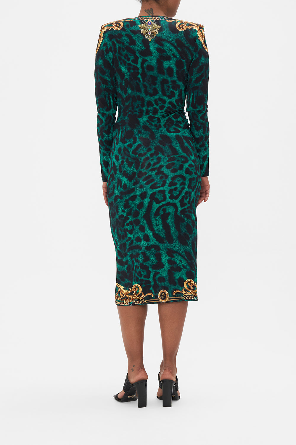 V-NECK MIDI CROSS FRONT DRESS SING MY SONG