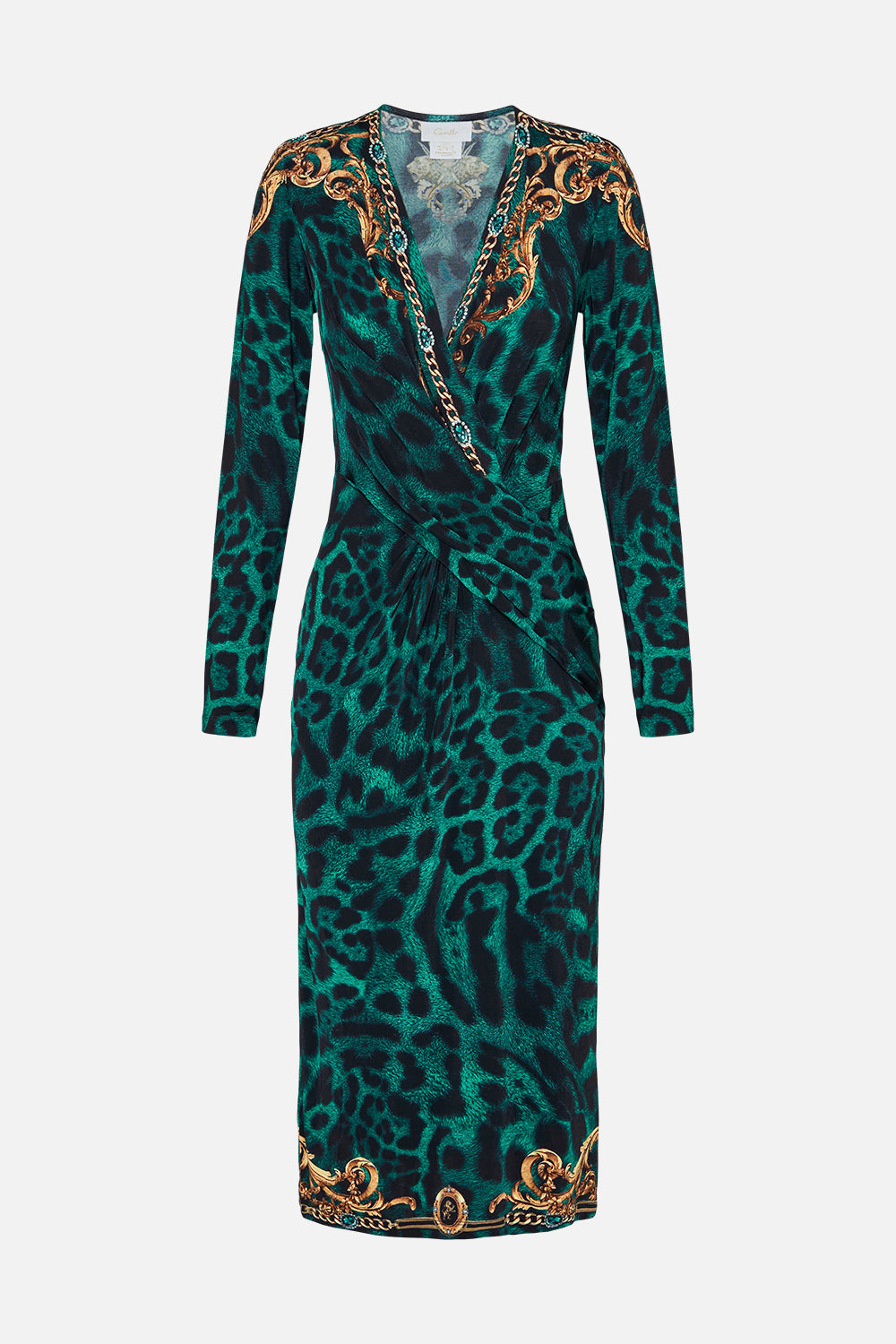 V-NECK MIDI CROSS FRONT DRESS SING MY SONG