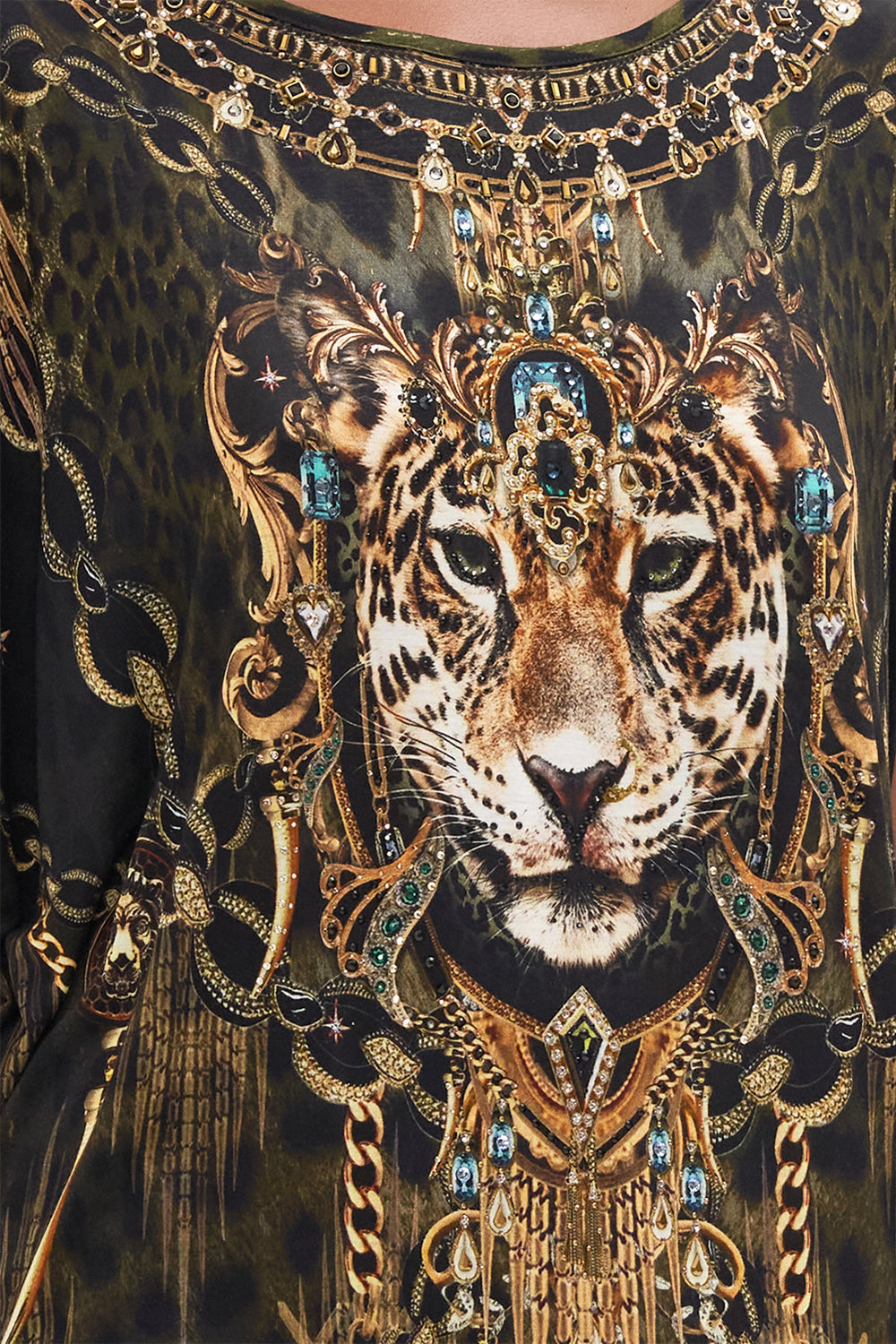 LOOSE FIT ROUND NECK TEE - ALL OVER PRINT LIONS MANE