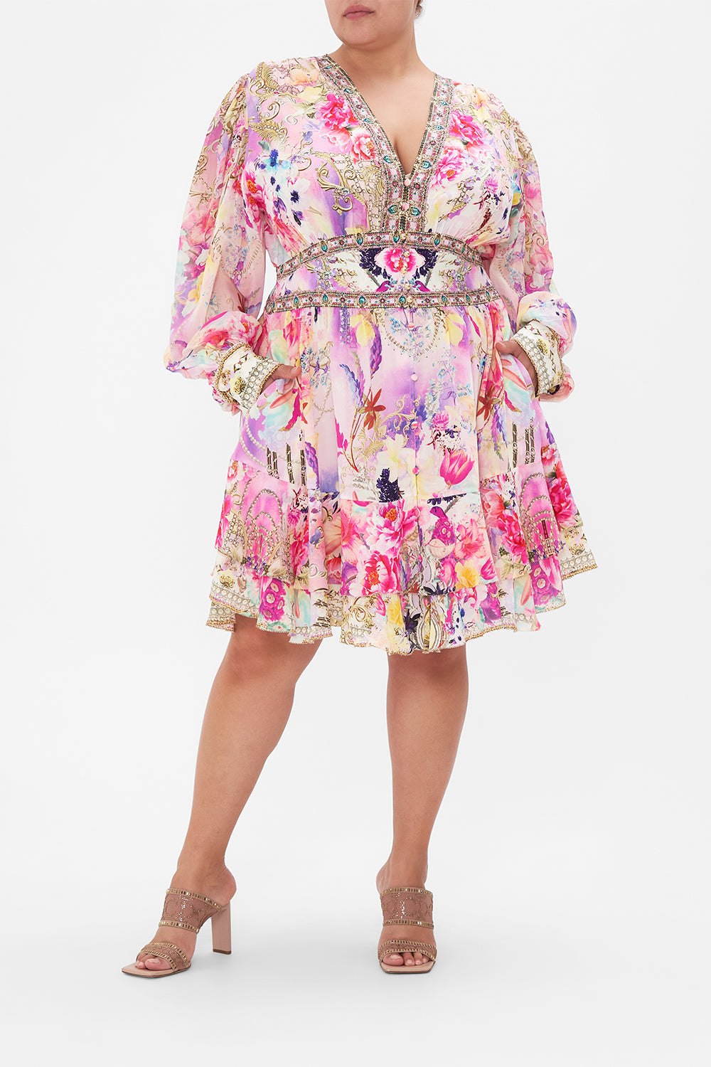 BUTTON FRONT FRILL DRESS SONIC SYMPHONIES